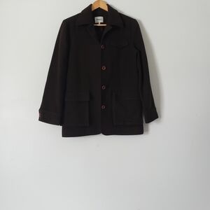 Dark Chocolate Brown Wool blend Tailored Jacket size 6